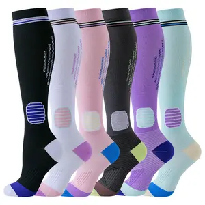 5/6 Pack Graduated Compression Socks [15-20mmHg] - Moisture Wicking Knee High Athletic Stockings with Free Laundry Bag