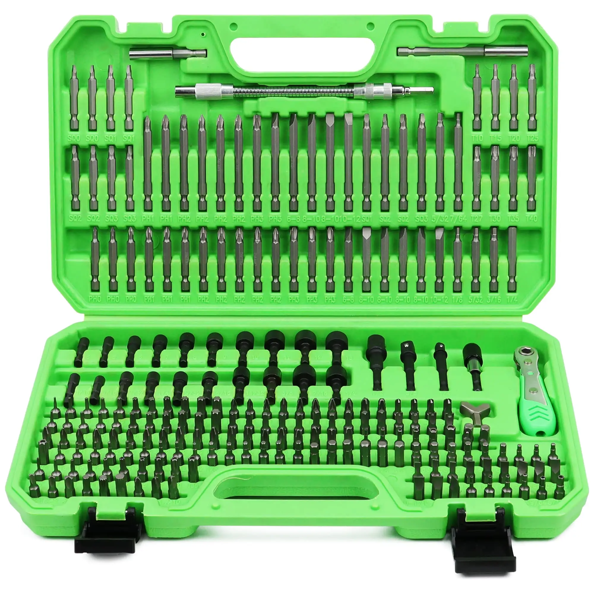 SWANLAKE 232PCS Ultimate Screwdriver Bit Set,Chrome Vanadium Steel Driver Bit Set, Includes Security Bits,Nut Driver, Ratchet Wrench and Bits Holder m