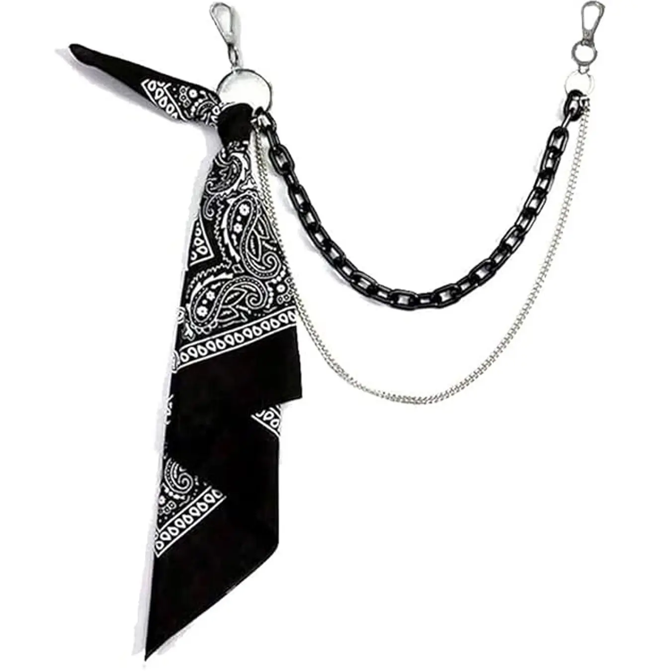 Punk Hip Hop Jean Pants Chain Belt Waist Chains Bandana Acrylic Keychain