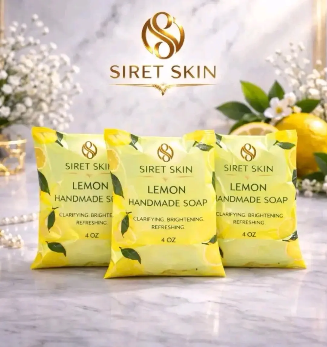 Siret Cosmetics Set 3 Pcs  Lemon Handmade Soap 4oz, siret Skin Rich in Vitamin for your Skin. WorldcaShop USA Body Care Daily Set