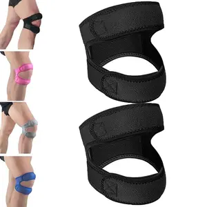 Lightweight and adjustable 2-piece knee support belt knee stabilizing pad, reusable protective gear enhancer suitable for providing extra protection and support for the knees