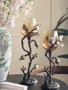 Rustic Floral Glass Tealight Candle Holder - Nature-Inspired Aluminum Cup Decor for Room, Perfect Mother’s Day Gift