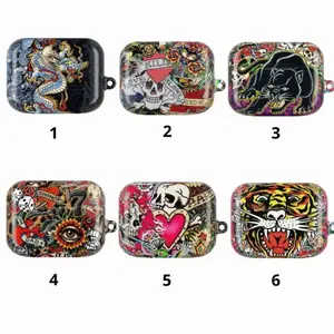 Vintage Tattoo AirPods Case for AirPods 1 2 3 4, AirPods Pro 1 2 3, Traditional Flash Aesthetic Earbuds Cover, Edgy Protective Case
