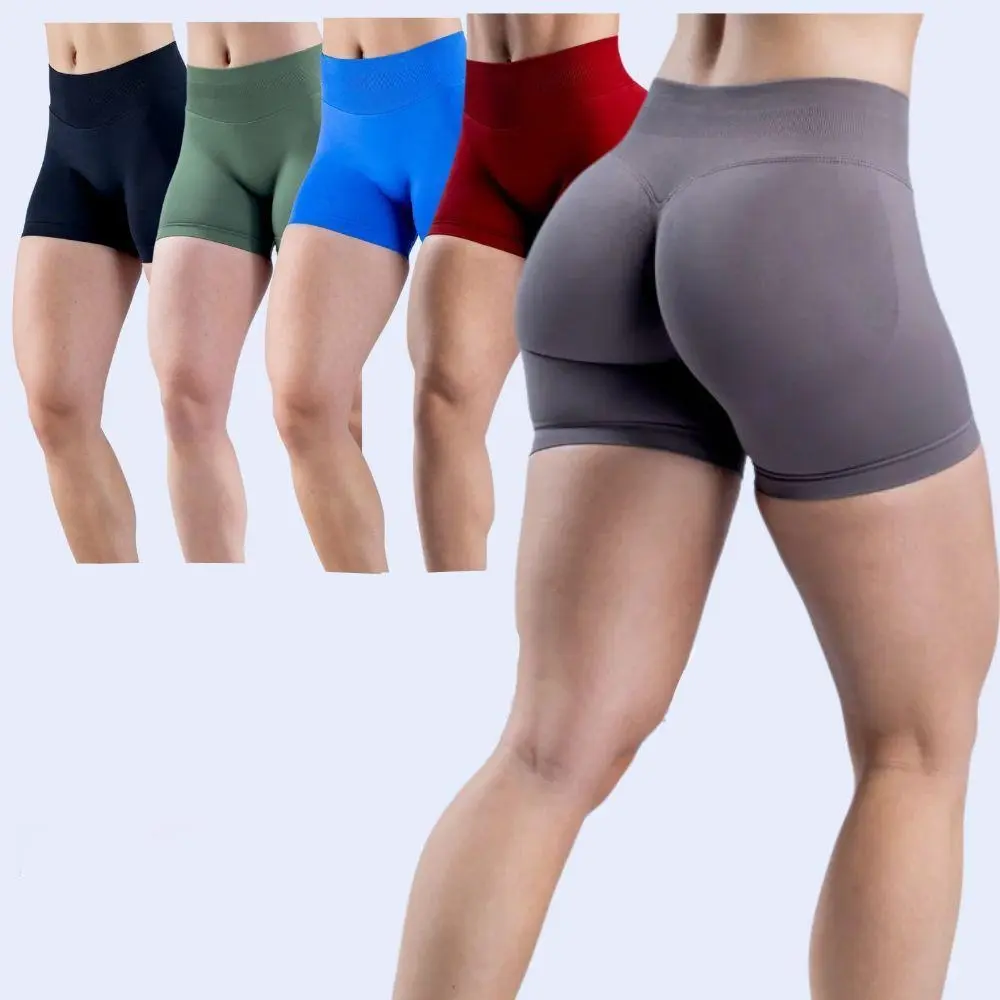 Impact Shorts with Logo Low Waist Seamless Yoga Shorts Scrunch Bum Gym Shorts Workout Biker Short Stretch Fitness Clothing