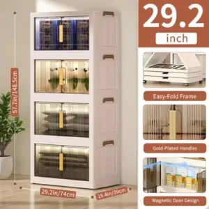 Collapsible Closet Organizer Bins with Doors