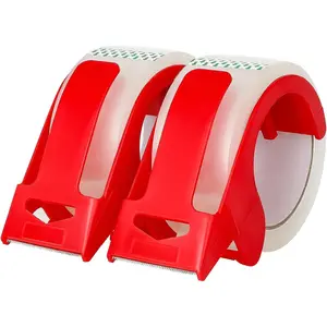 2-Pack Clear Packing Tape with Dispenser-2.7mil x 1.88" x 55Y Heavy Duty Packing Tape for Moving Boxes-Moving Tape Strong Adhesive Packaging Tape.