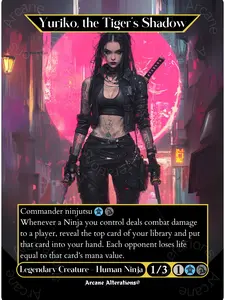 Yuriko, the Tiger's Shadow - Full Art Altered Art Custom Proxy Card