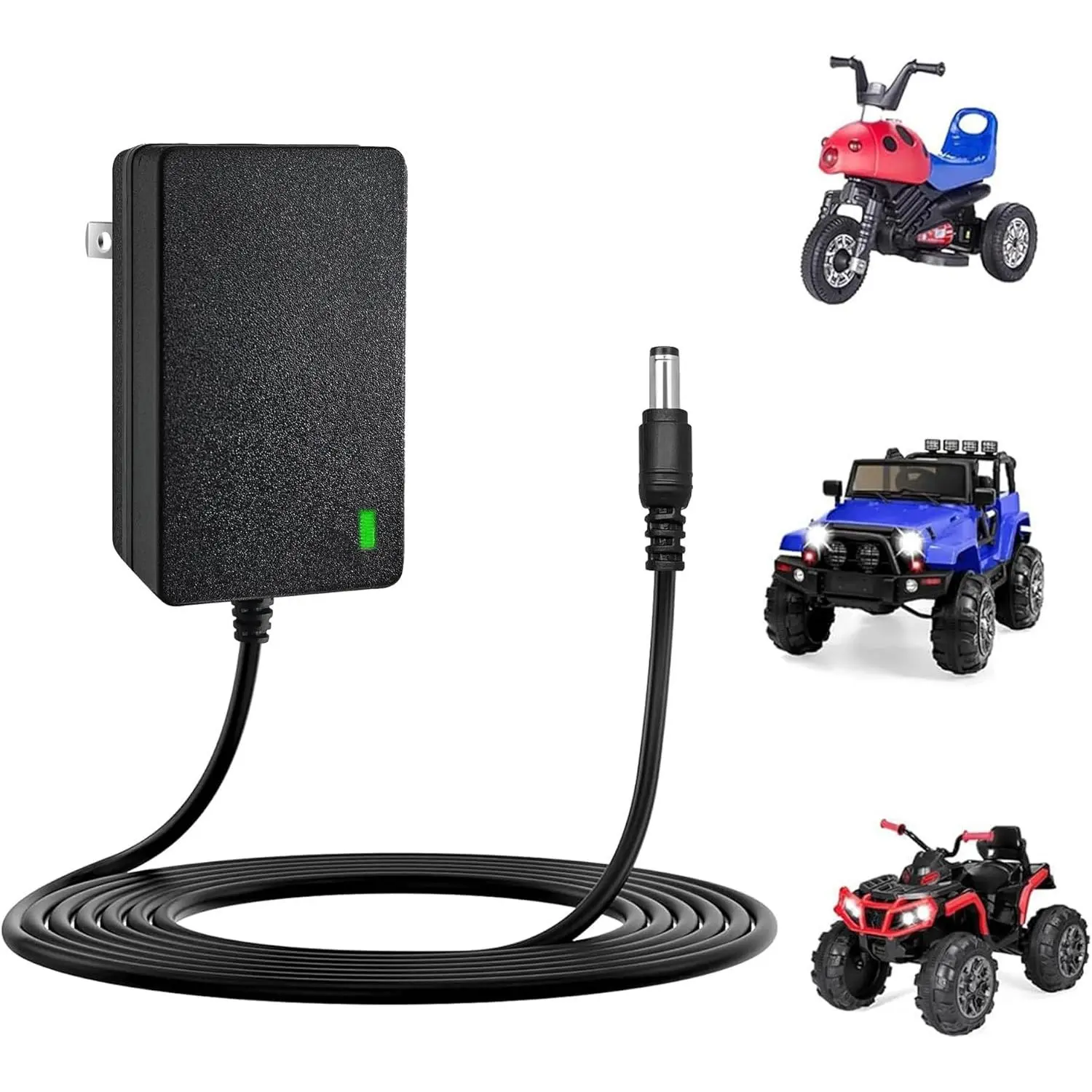 12V Battery Charger for Kids Ride On Toys, Electric Cars, Power Wheels, Motorcycles, ATVs, for Jeep, for Dodge Charger Toy Car Universal adapter for 12V Ride On Vehicles and Small Electric Toys