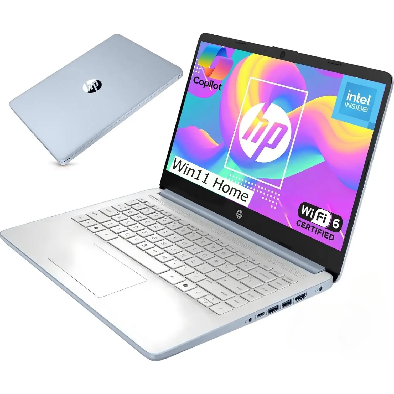 HP 2025 14 Inch Small Laptop for Student Business, Intel N150 CPU, 14" Anti-Glare, up to 16GB RAM, 256GB Storage, Wi-Fi 6, Copilot AI & 1 Year Office 365, Windows 11 Home