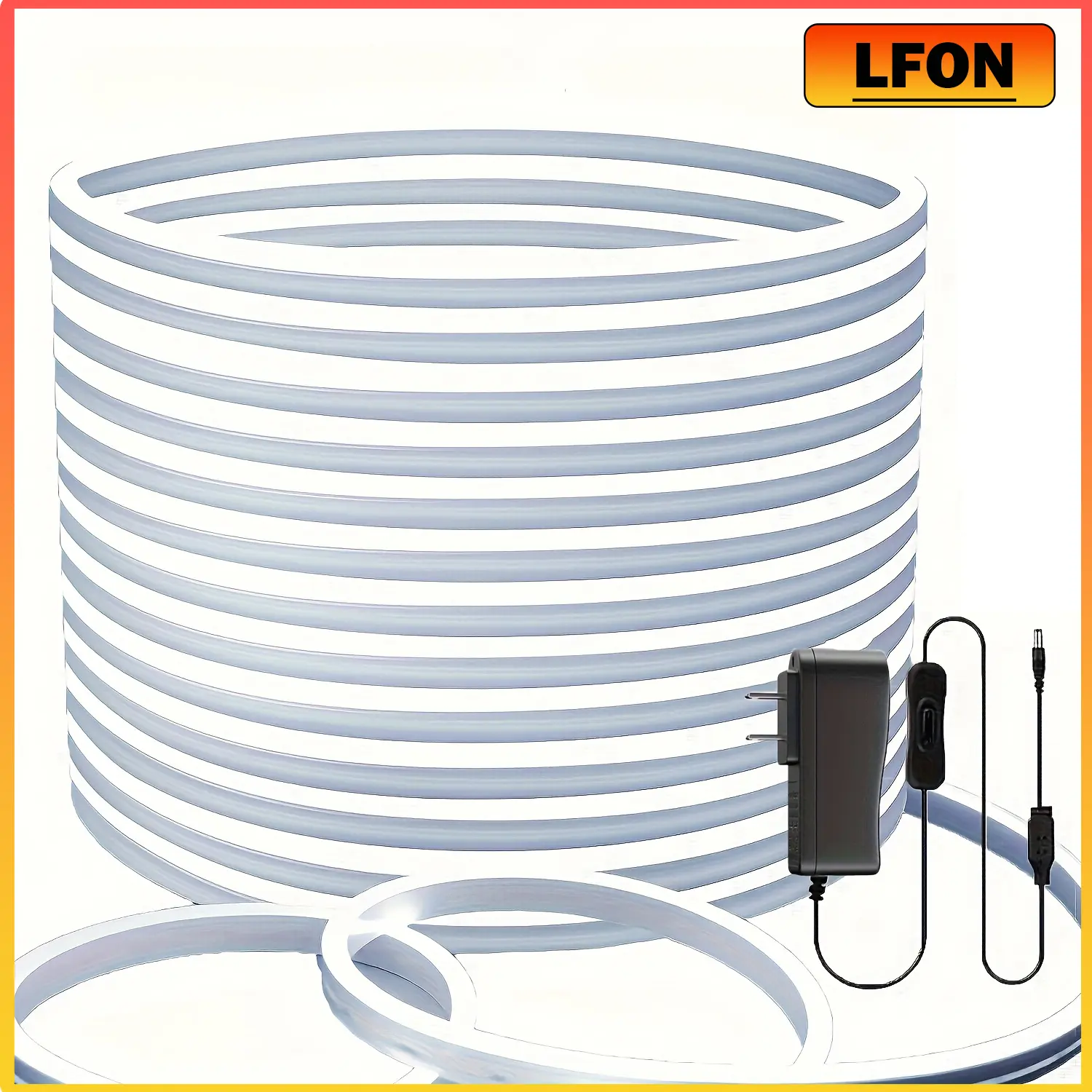 32.8ft/10M 24V IP65 Neon Rope Light, LED neon light with switch control, LED neon light , Christmas use, adjustable flexible neon light strip, New Year, bedroom, party