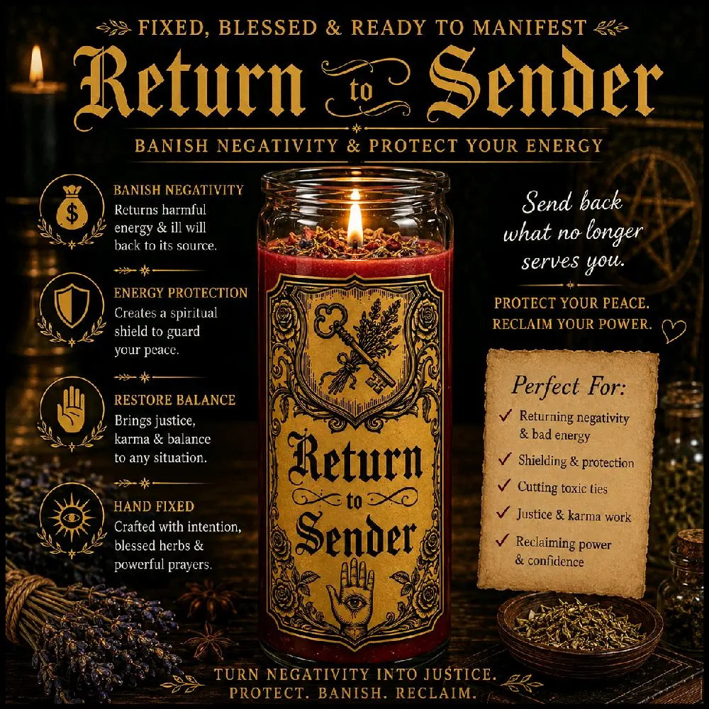 Return To Sender Ritual Candle Un Scented Candle