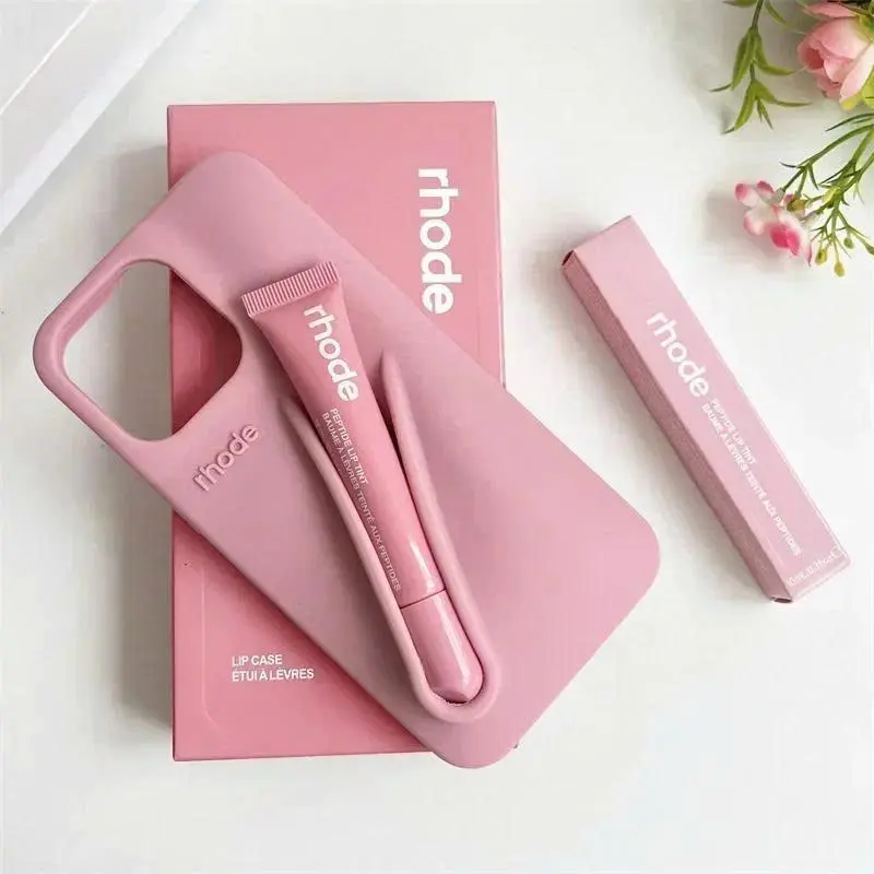 [Fullbox & Gift] Rhode Case With Box and Lip Gloss Set Silicone Case for iPhone 17 16 15 14 13 12 11 Pro Max Plus Lipstick Toast Espresso Ribbon Cover