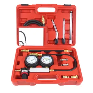 Cylinder Leak Down Tester Automotive Kit Multi-Function Gasoline Engine Compression Tester Dual Gauge Leakdown Detector Tool Set for Pressure Check & Leakage Rate Test