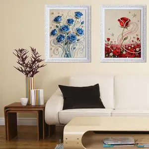 2026 New Pearl Art Canvas DIY Handmade Rose Theme Painting, DIY Painting Supplies, Size 37x47cm, Ideal Bedroom and Living Room Decoration