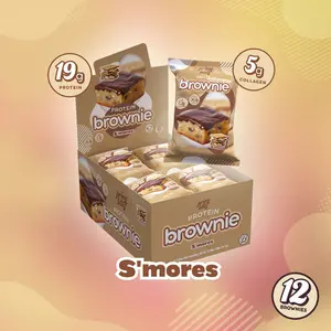 S'mores Prime Bites - 12 Pack - Protein Brownies with 19g Protein and 5g Collagen Snack - Fresh Baked High Protein Snack w/ Low Sugar