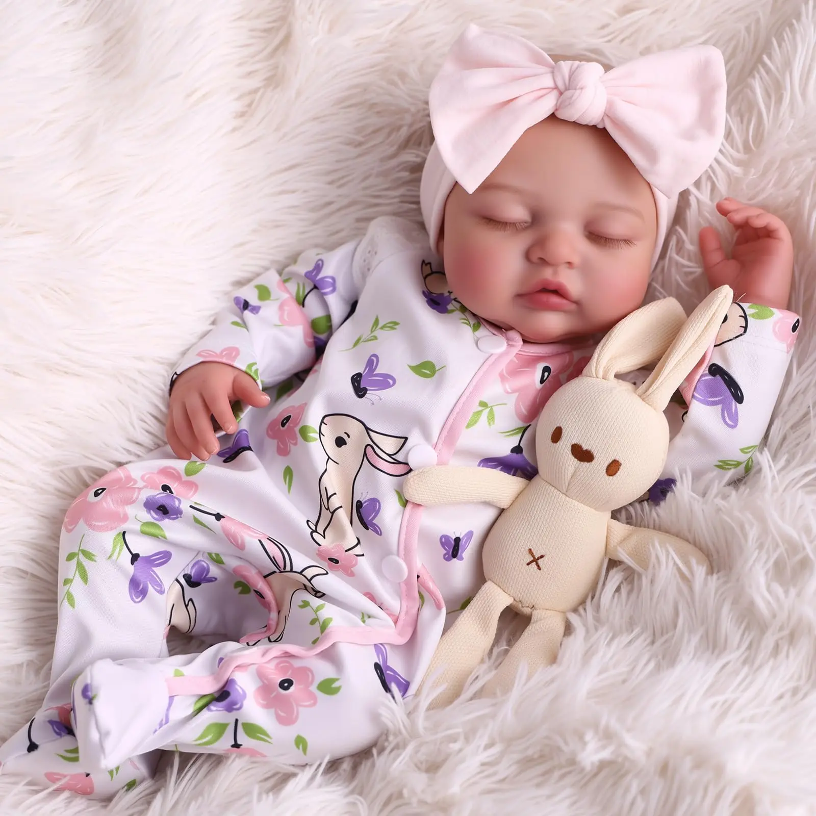 BABESIDE Lifelike Reborn Baby Dolls Girl - 17 Inch Realistic Newborn Baby Dolls with Poseable Body, Real Life Baby Dolls with Accessories for 3+ Year Old Girls Gifts, Pretend Play, Collection