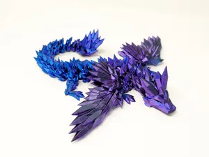 Winged Crystal Dragon | Articulating Flexi | 3D Printed | Cinderwing3D | Dragon Gift | Home Decor | 3D Printed | Unique Gift | Ornaments