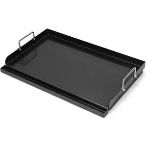 Universal Griddle Plate for Gas Grill -  Ceramic Coating Cooking Griddle for Gas Stove/Charcoal/Electric, 25x16 Inches, Flat Top Plate Insert for Outdoor Grill