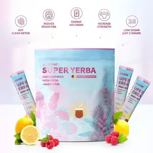【Flash Sales】ZOOONE Vitamin Super Yerba Mate Instant Tea Powder, Raspberry Lemonade Flavor, 30 Servings-Z1