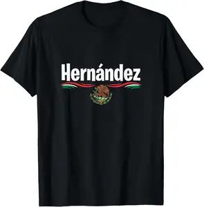 100% Cotton Top Mexico Flag T Shirt Spanish Birthday Gift Name Hernandez T-Shirt