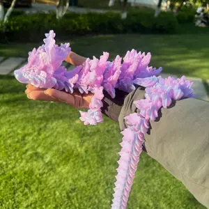 3D Printed Sakura Dragon Design Ornament, 1 Count Creative Articulated Joint Dragon Decoration, Desktop Decor for Home Living Room Bedroom Garden