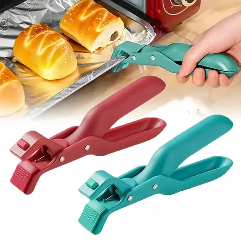 2 Hot Plate Grippers - 2-Tool Set of Heat-Resistant Utensils, Modern Kitchen Accessories, Unique Kitchen Gadgets, Compact Household Cooking Tool for Bowls, Plates, Pans