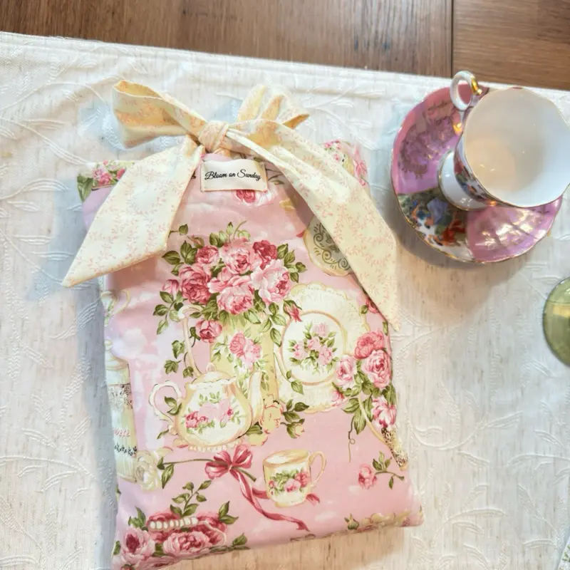 Floral Quilted Book Sleeve with Bow | Universal Padded Cover for Books, Bible, Journals & iPad