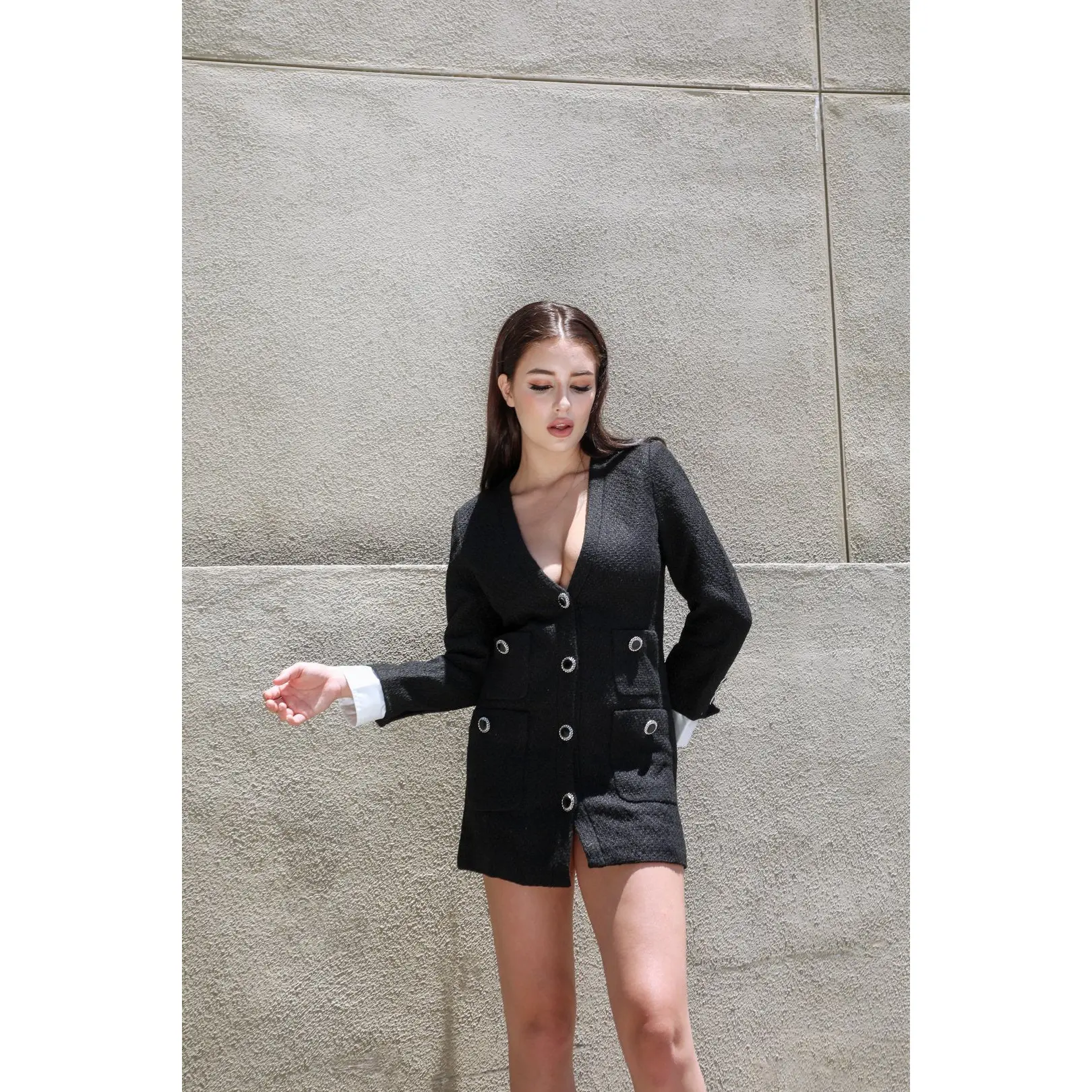 Odette Textured Blazer Dress by Flavee