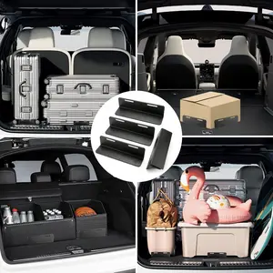 3-Piece Car Trunk Organizer Set, Universal No-Drill Cargo Divider, Anti-Slip Velcro & Secure Lock System, Adjustable Space Saving Storage