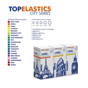 Orthodontic Intraoral Elastic - 50 bag x 100pcs - 1/4" X-Heavy 8oz - 6mm / Surgical latex MOSCOW, 5000 pcs per box, packaged in resealable poly bags - Made in USA - Orthodentalusa Corp.
