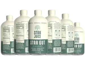 STAR JUICE Edible Natural Gut Health Liquid Vitamin Supplement Drink - Prebiotics, Probiotics, Digestive Enzymes for Adults; Heartburn Relief, Immune Support; Non-GMO, Gluten-Free, No Artificial Colors/Flavors