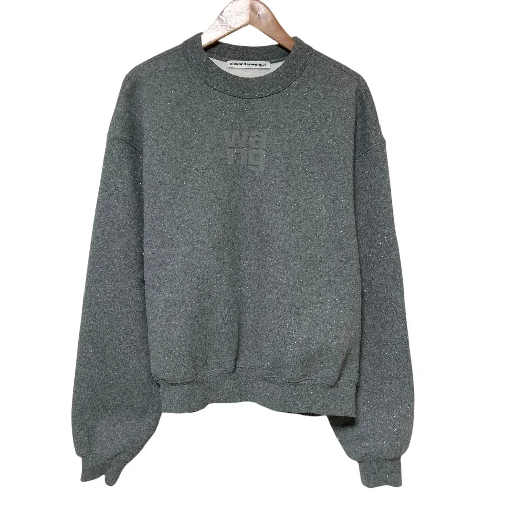 Pre-owned Alexander Wang Cotton Small Leather Goods Glitter Terry Sweatshirt
