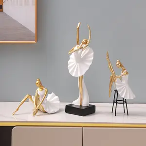 Modern Art Ballet Dancer Girl Figurine Ornament Creative Home  Princess Room Decoration