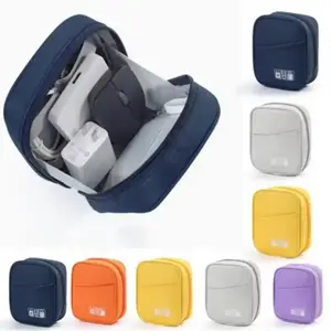 Oxford Travel Cable Bag Shockproof Multi-layer Charger Data Cable USB Bag Organizer Solid Color Electronic Accessory Storage Bag