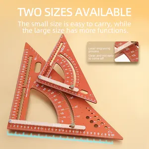 IMBOT Aluminum Alloy Balanced Triangular Ruler - High Precision Carpenter's Angle Ruler, Multi-Purpose Square Tool for Woodworking and Roofing Construction Tools