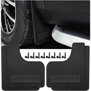 Car Mud Flaps, 4PCS Soft Flexible Bendable Rubber Vehicle Mudguard Splash Guard with Hardware Tool, Auto Exterior Protection Accessories for Front & Rear, Universal for Most Sedans (Black)