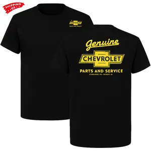 Chevrolet Parts and Service T-Shirt, Vintage Yellow Logo Graphic Tee for Car Lovers & Mechanics, Classic Chevy Heritage Shirt, Gift for Auto Enthusiasts