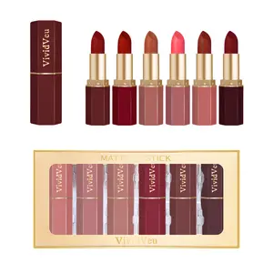 6-pack, Cream Lipstick, Easy-to-color Lipstick, Long-lasting Easy-to-color Moisturizing Lipstick, Creamy and Smooth Effect, Suitable for All Skin Tones, Suitable for Everyday Makeup Looks