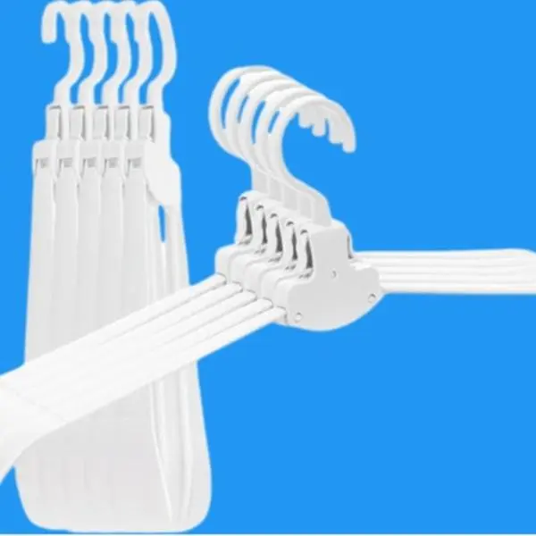 Pack of 10 Magic Foldable Plastic Clothes Hangers Anti Stretched One Touch Easy Hang or Take Down Suit No Stretch Collars Space Saving Super Lightweight Organizer