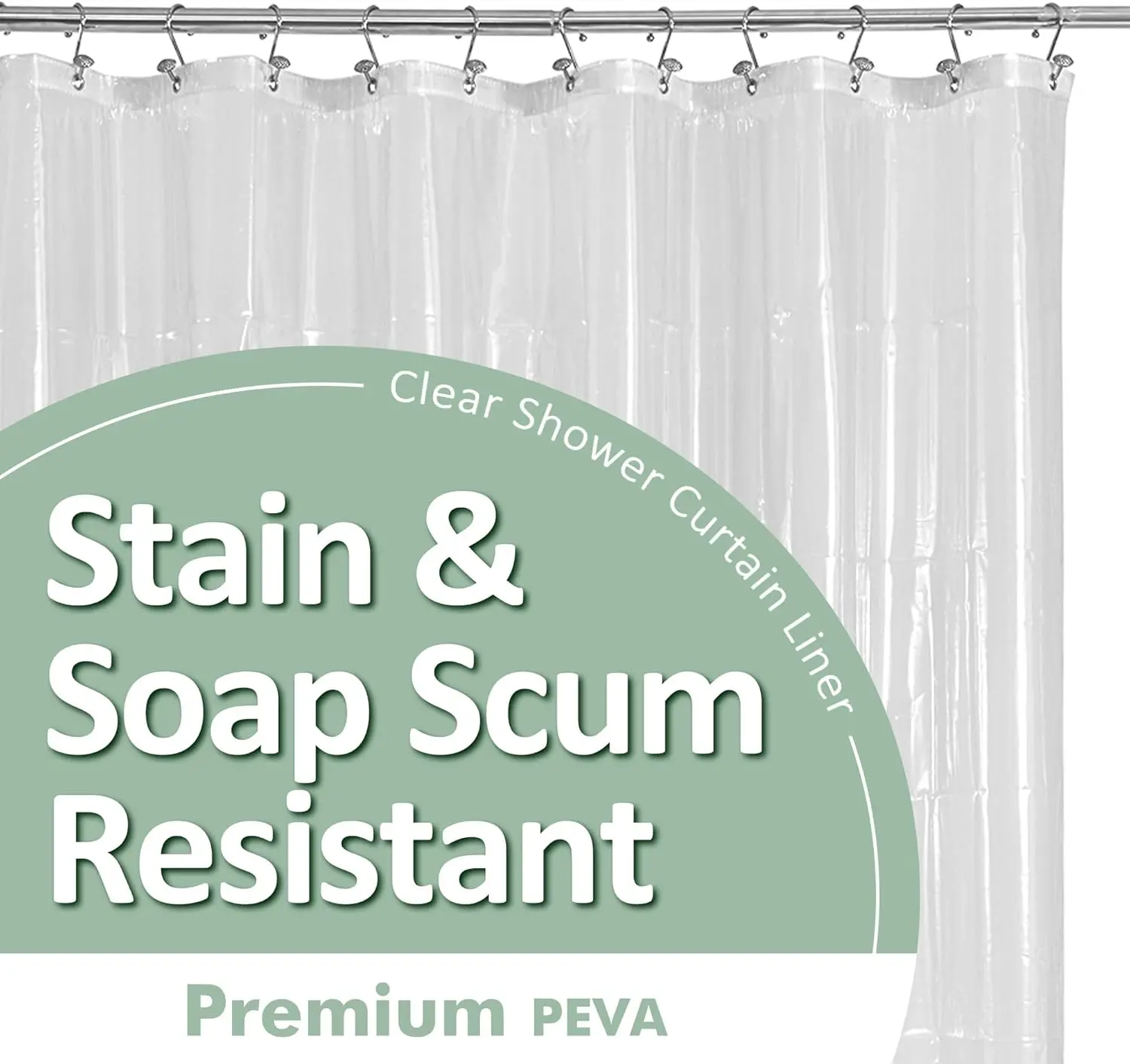 [New Deal] Clear Plastic Shower Liner - Premium PEVA Waterproof Modern Shower Curtain Liner with Rustproof Grommets, 3 Magnets, Lightweight Standard Size for Bathroom