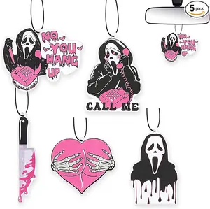 Car Air Fresheners - Pink Ghost Cute Car Interior Accessories Hanging Scents Anime Freshener Automotive Room Decor for Women Teen Girls 5Pcs