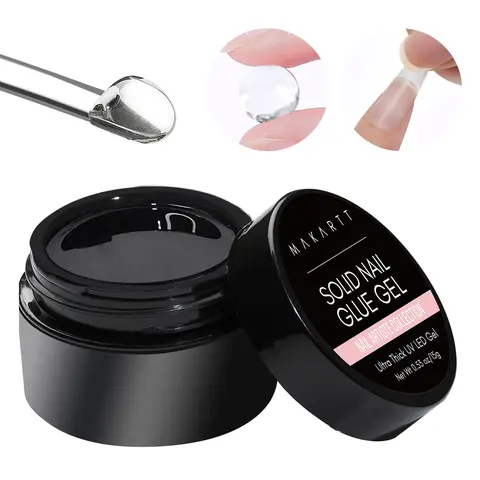 Makartt Solid Nail Gel Glue - 15ML Clear Gel for Soft Gel and Acrylic Nail Tips, Press-Ons, and Nail Strengthening. Ideal for DIY Nail Art, Cures under UV Light. sallys nail glue Nail Care Nail Polish, Nail Adhesive, Solid Nail Tips Glue, Diy Nail Art Gel