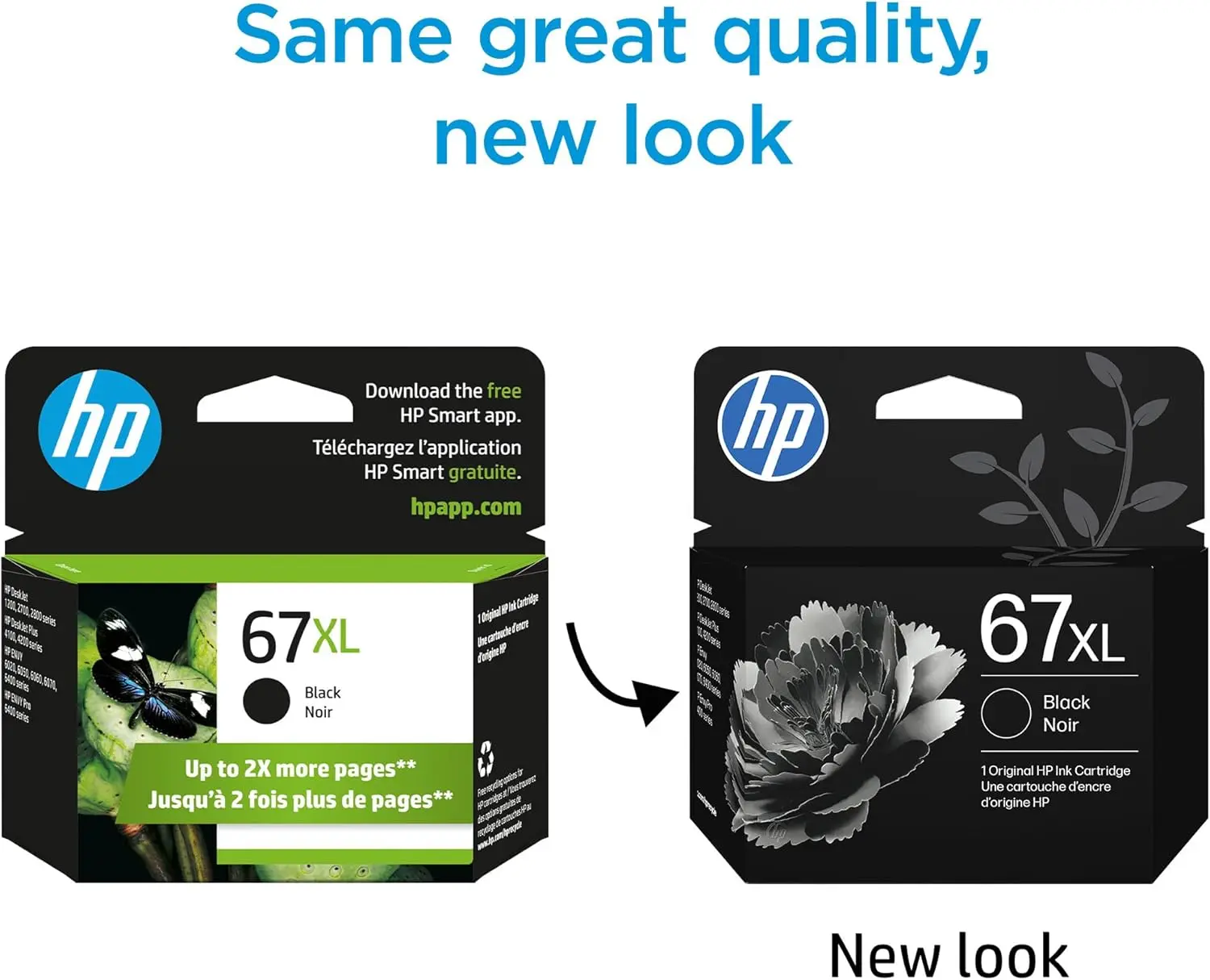 HP 67XL Black High-Yield Ink Cartridge | Works with DeskJet 1255, 2700, 4100, Envy 6000, 6400 Series | Eligible for Instant Ink | 3YM57AN | Packaging May Vary