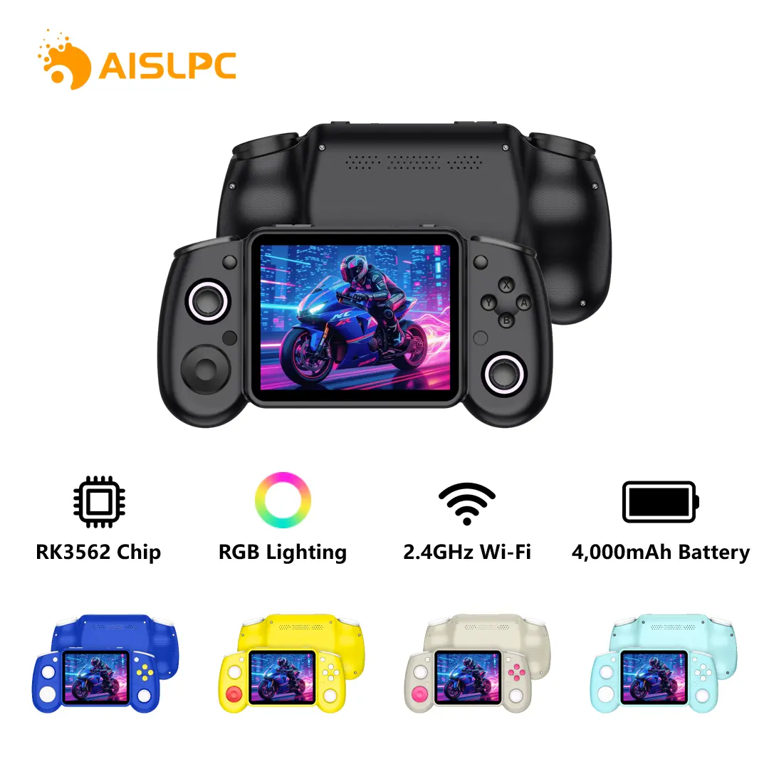 AISLPC RG43H Pro Retro Plastic Handheld Games Console, 4.3in IPS Screen, Portable Dual System with RK3562 CPU, 64GB Wireless Video Device, Type-C Port, 30+ Emulators & 22000+ Classic Titles, WiFi Fighting, HDMI TV Output, Handheld Games Consoles