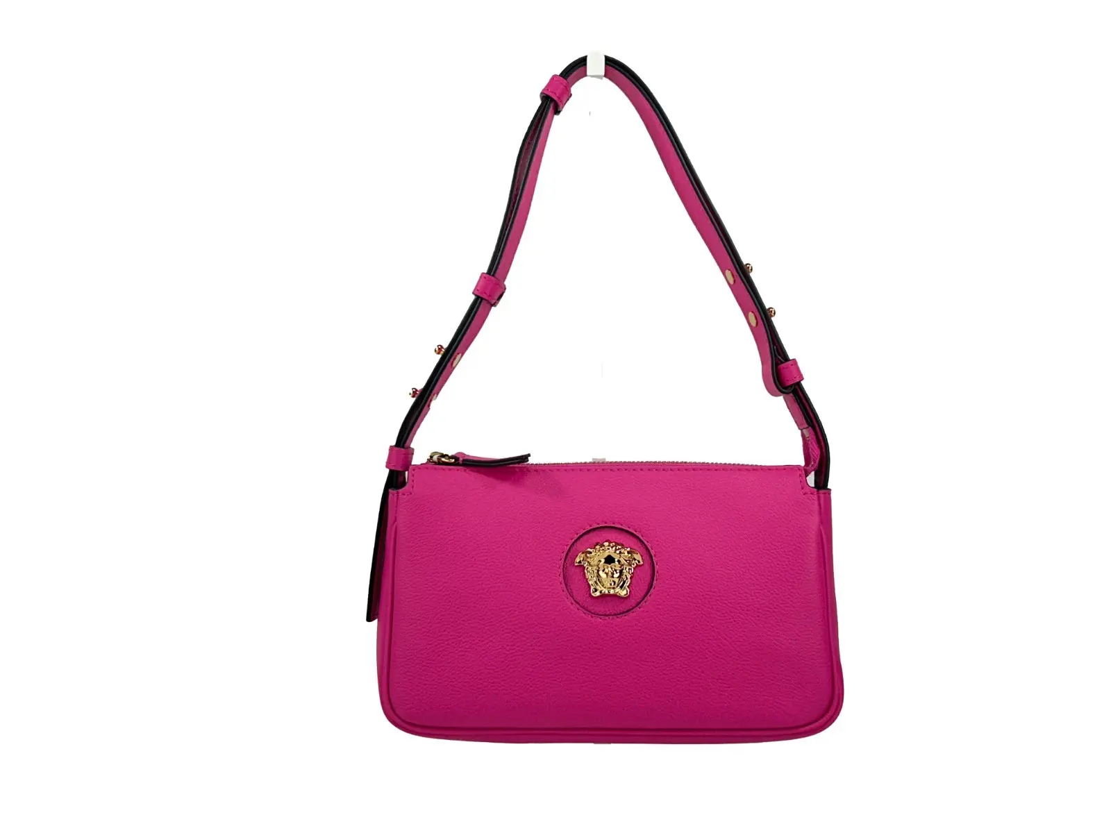 Pre-owned VERSACE Leather Shoulder Bags La Medusa Vitello Shoulder Bag Women's Purse