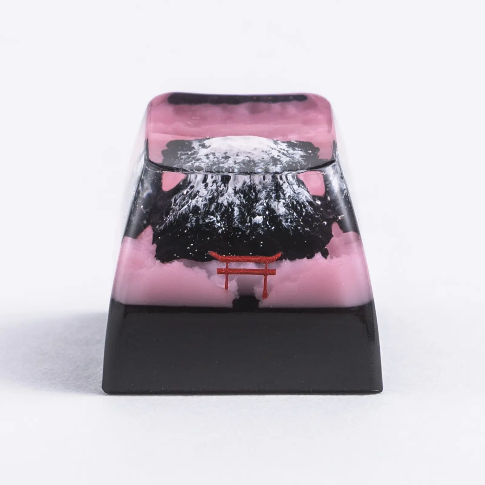 ULTRAEQUIP Handmade Luminous Resin Artisan Escape Keycap - Mount Fuji Sakura Natural Theme, SA Profile, Cherry MX Switch Compatible, Boosts Keyboard Visual Appeal, None, Enhances Visual Appeal