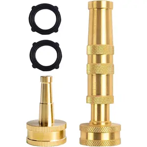 Solid Brass Heavy Duty Adjustable Twist Hose Nozzle,  Jet Sweeper Nozzle, High  Hose Nozzle Solid Brass,Water Hose Sprayer Nozzle, B