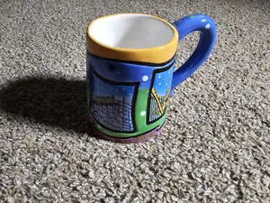 vintage six flags roller coaster coffee mug Chipped