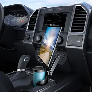 Tryone 2-in-1 Cup Holder Cell Phone Holder for Your Car Bottle Friendly Cup Cell Phone Holder Mount for Car Height Adjustable Sturdy Fit 4.7-12.9 inches equipment