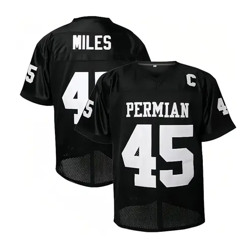Boobie Miles #45 Permian High School Commemorative American Football Jersey - Polyester, Friday Night Lights Movie/Film Inspired, Classic Urban Vintage Athlete Style, Black, Medium Fit, S-XXXL Fan Sports Apparel